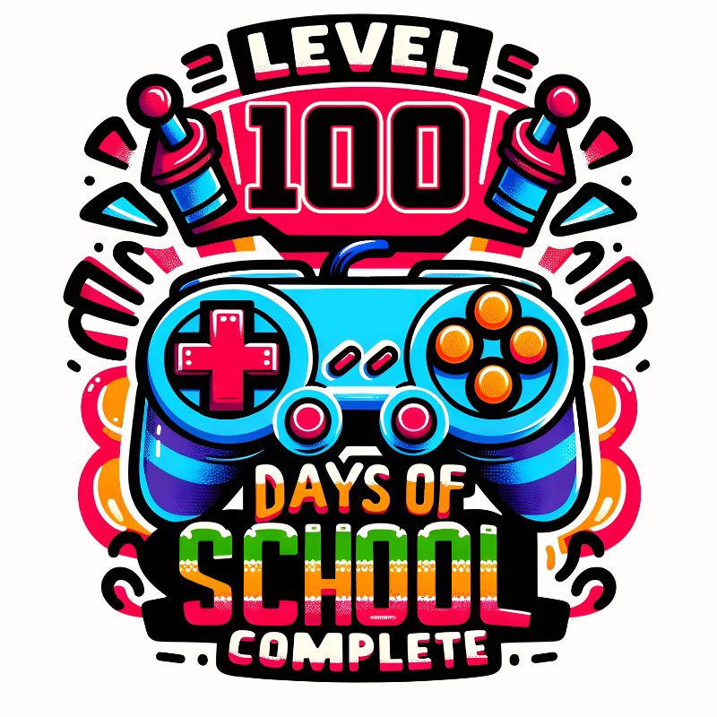 Level 100 Days of School Complete DTF print