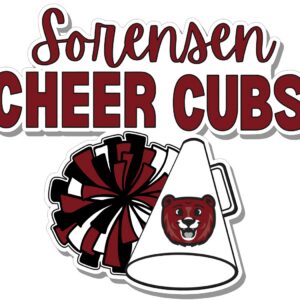 Sorensen Cubs cheer custom sticker DTFgalore